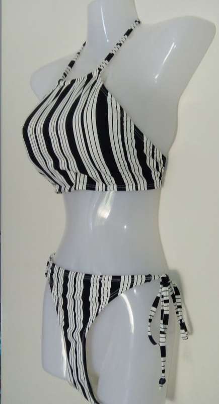 Bikini, Black and white High Neck by Cotton On (Top Small Bottoms Medium)