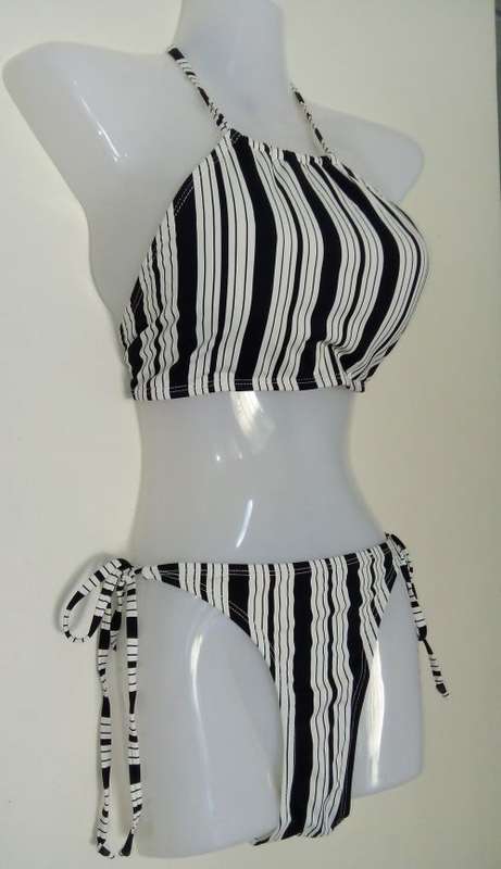 Bikini, Black and white High Neck by Cotton On (Top Small Bottoms Medium)