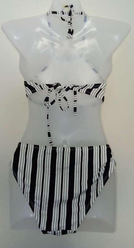 Bikini, Black and white High Neck by Cotton On (Top Small Bottoms Medium)