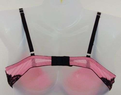 Push up Padded Bra, Coral with Black Lace by H and m Size 36B