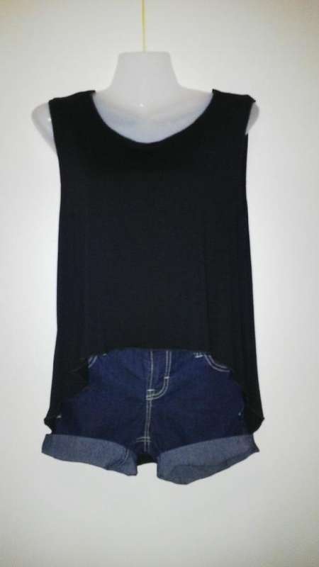 Black Vest Top by Freedom Size Large