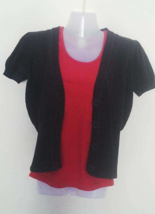 Black short sleeved cardigan by Woolworth Size Medium