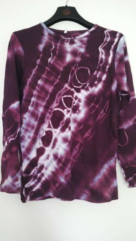 Long sleeved Tie Dye T shirt  purple  by Freedom Size Large