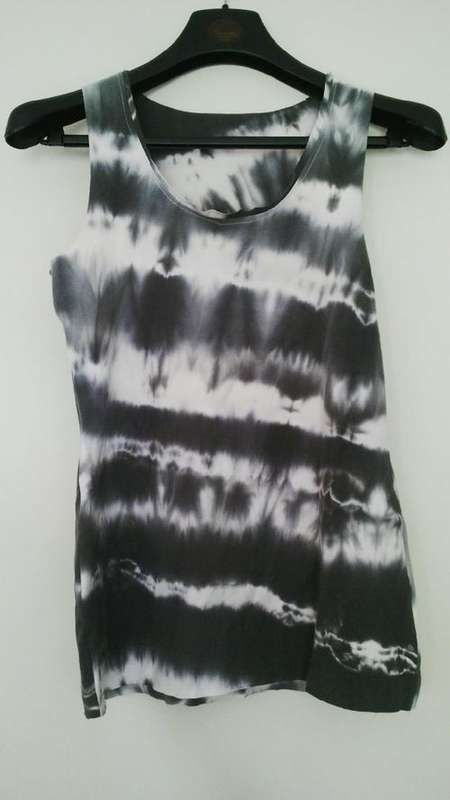 Grey, Peach and white tie dye vest top super soft fabric  Size Medium