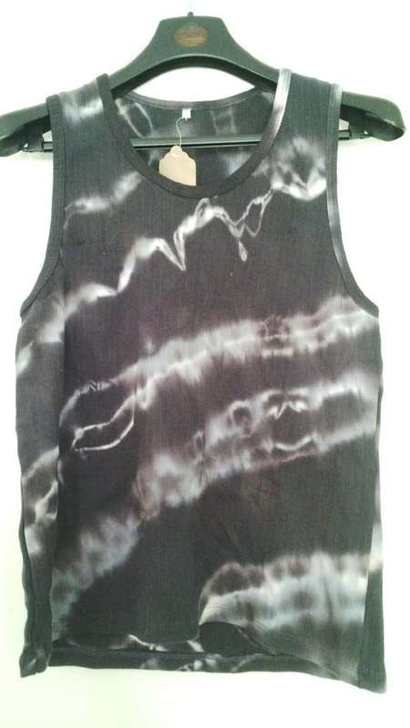 Mens Black  Tie Dye vest top by Freedom Size Large