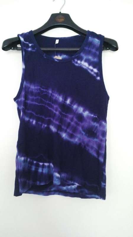 Mens Tie Dye Hippy Vests in blue purple and other colours, Size Medium, 4 available