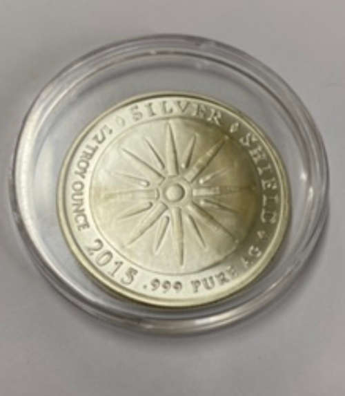 2015 .999 Fine Silver 1/2 oz Silver Shield INRI Coin