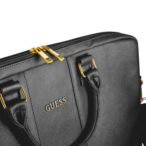 Guess Saffiano Look Laptop Bag Black 15"