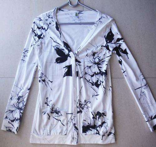Sale YDE ladies Cotton cardigan longer length excellent condition size small black floral print