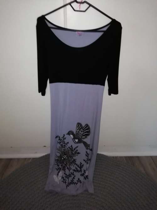 Brand new olka polka black and grey dress size small
