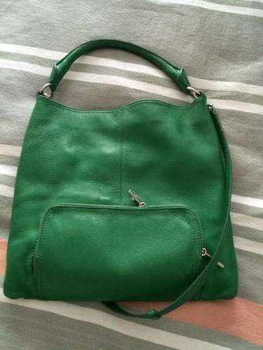 Green ladies Trenery Handbag genuine leather excellent condition