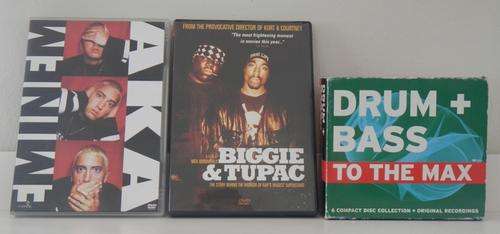 DVD's and CD's - Tupac, Biggie, D&B