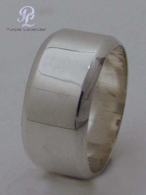 Beveled Edges Silver Ring Band
