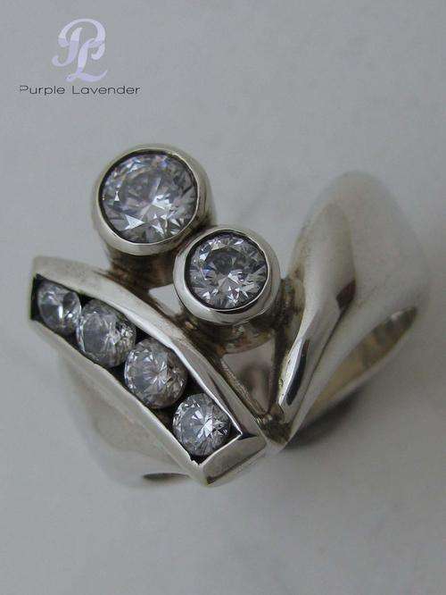 Designer Solid Silver Dress Ring