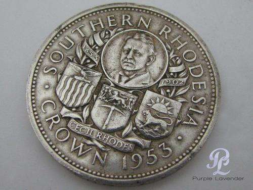 Silver Crown _ Southern Rhodesia _ Elizabeth II _ 1953 _ Silver Coin