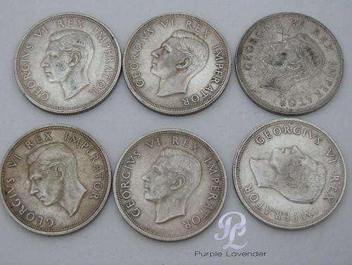 5 Shilling _ Crown _ George VI _ 1947 _ Set of 6 _ Silver Coins