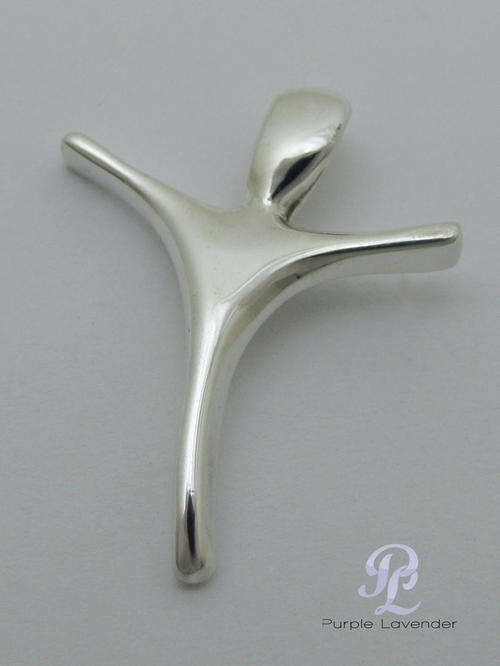 Stylized Figure Cross _ Solid Sterling Silver
