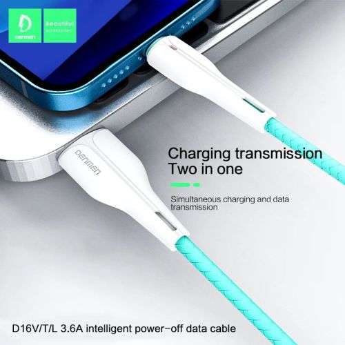 Denmen fast charging Micro USB M to USB (3.6A) 1m Cable - White