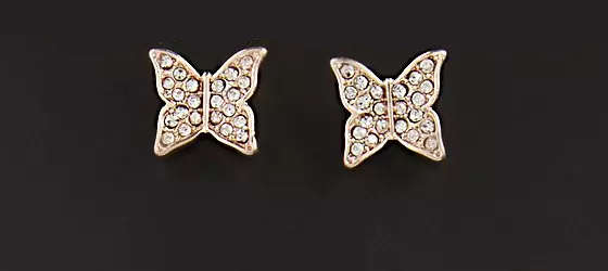 Gorgeous butterfly earrings with crystals.. ..