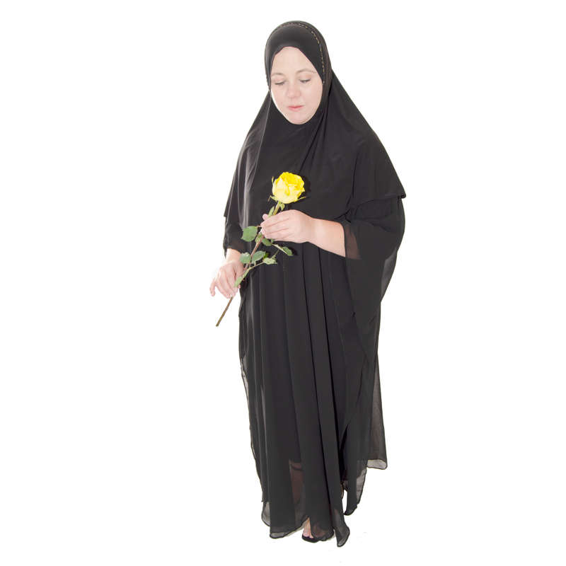 Women Black Chiffon Loose Coat