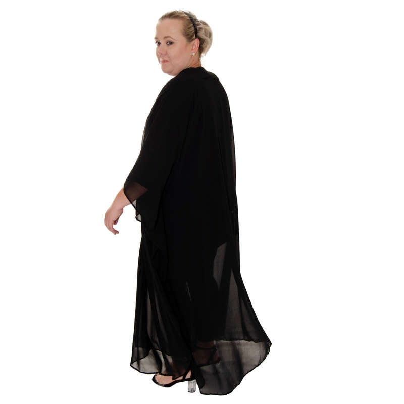 Women Black Chiffon Loose Coat
