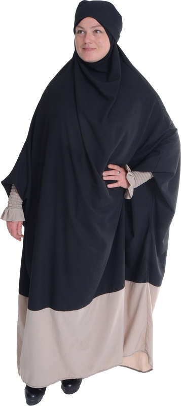 Black with Stone Sleeves Jilbaab