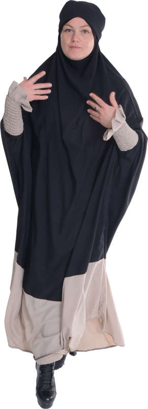 Black with Stone Sleeves Jilbaab