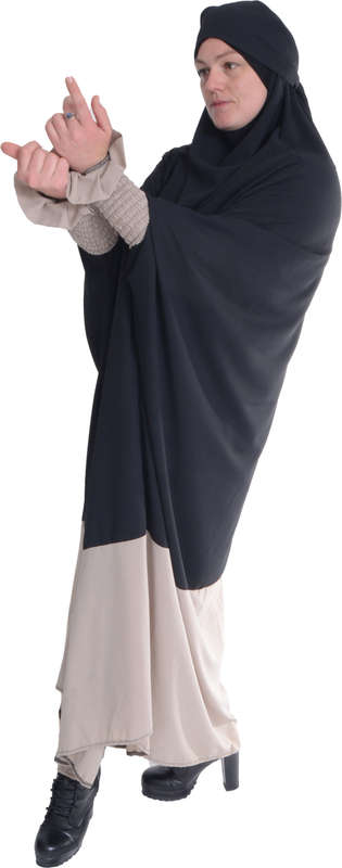 Black with Stone Sleeves Jilbaab