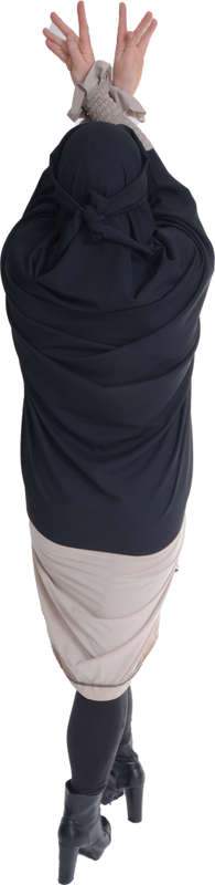 Black with Stone Sleeves Jilbaab