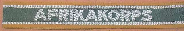 WW2 German "AFRIKAKORPS" Cuff Title -- Reproduction