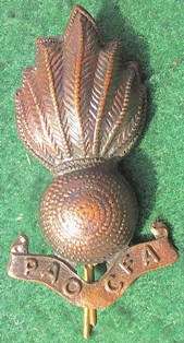 Prince Alfred's Own Cape Field Artillery Collar Badge -- worn 1959 - 1963