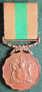 SADF Good Service Bronze 10yr Medal -- #1376 on rim