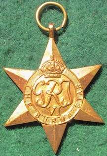 The Burma Star, unnamed - no ribbon