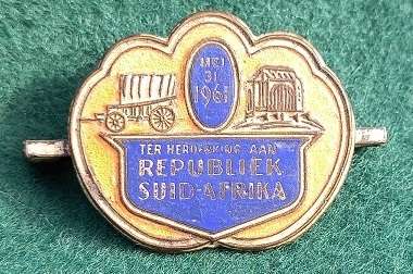 31 Mei 1961 Ter Herdenking Aan Republiek Suid-Afrika Lapel Badge