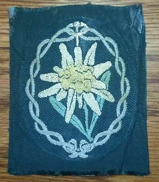 WW2 German Army Gebirgsjager Edelweiss Sleeve Badge - Bevo type