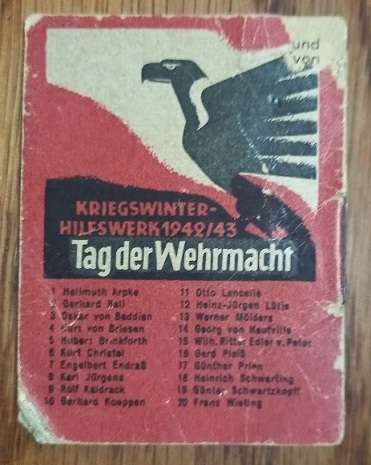 WW2 German WHW Tag Der Wehrmacht Booklet - Oskar von Boddien