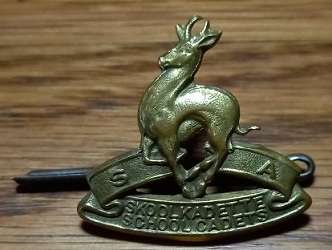 SA Schools Cadets Officers Gilt Collar Badge