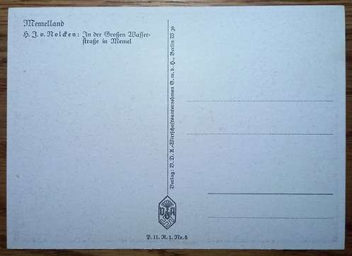 WW2 German VDA Postcard - Memelland - In der Grossen Wasserstrasse in Memel