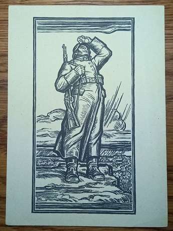 WW2 German Kunst der Front Feldpost Postcard - Luftwache