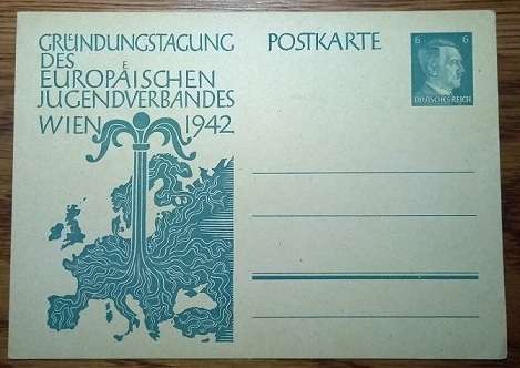 WW2 German Postcard - Gruendungstagung des Europaeischen Jugendverbandes Wien 1942