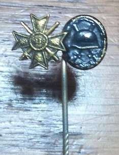WW2 German KvK & Wound Badge Stickpin Badge - 1957 re-issue
