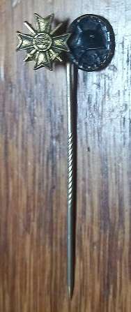 WW2 German KvK & Wound Badge Stickpin Badge - 1957 re-issue