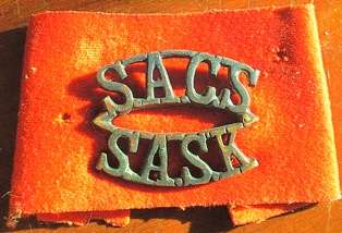 SA Corps of Signals Shoulder Title with Red Tab -- worn 1930 - early 1950's