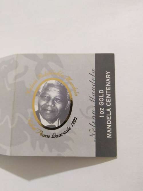 Rare 1oz Gold medallion - Mandela Centenary 1918 - 2018