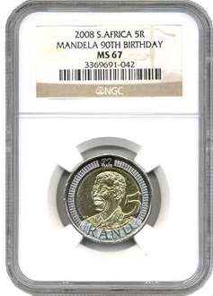 RARE MS 67 2008 MANDELA COIN NGC GRADED.