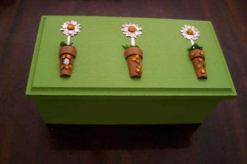 TRINKET BOX "GREEN FLOWER POT GARDEN"