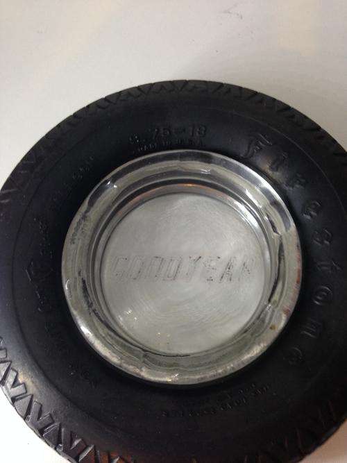 GOOD YEAR / FIRESTONE TYRE ASHTRAY - GREAT FIND