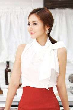 New elegant and romantic bow collar blouse GS282036 White S/M/L