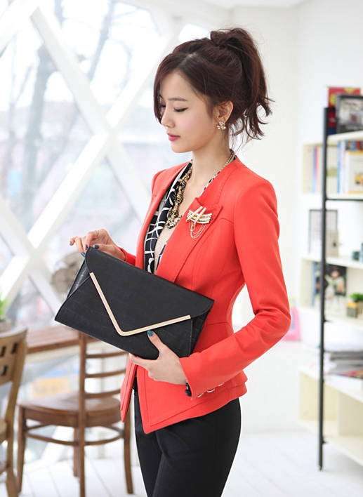 V lapel double-layer hem suit (with corsage) 20090X (3colours) S/M/L/XL