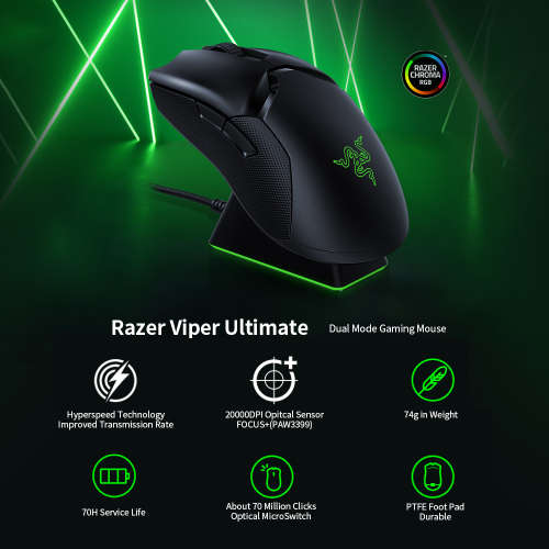 Razer Viper Ultimate Gaming Mouse + Charging Doc